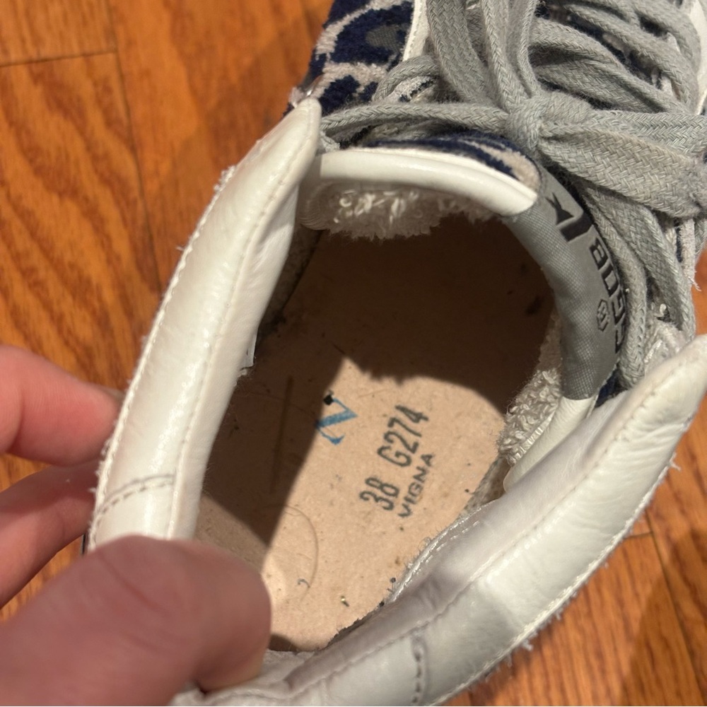 Golden Goose VCE 2.12 High‎ Top Shoes Womens Size 38 Blue Leopard Print Italy - Picture 16 of 16